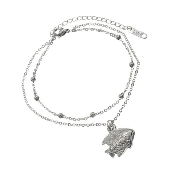Armband - Fußkettchen mit "Pompadurfisch" - Anhänger