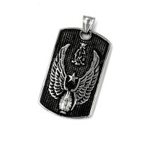 Stainless steel pendant - "Winged Grenade" dog tag