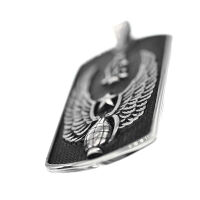 Stainless Steel Pendant - Dogtag with winged Grenade