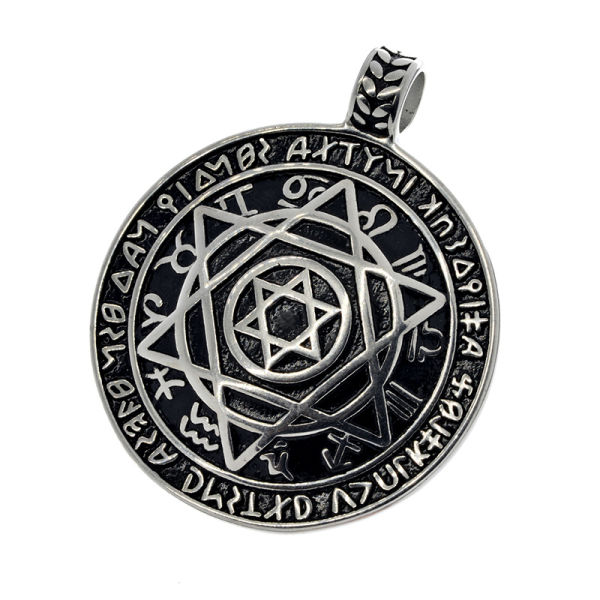 Edelstahlanhänger - Hexagramme Stahl 50 x 41 x 8 mm