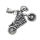 Edelstahlanhänger - Motorrad mit Skelett