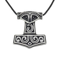 Edelstahlanhänger – Thors Hammer mit Spiralen...