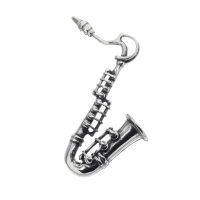 Stainless steel pendant - saxophone with mouthpiece