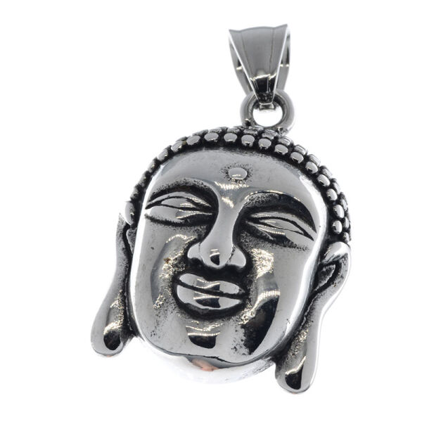 Edelstahlanhänger - Buddhakopf