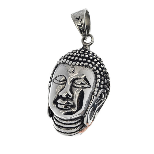 Edelstahlanhänger - Buddhakopf
