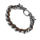 Lederarmband braun mit Edelstahl - Wolfskopf