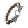 Lederarmband braun mit Edelstahl - Wolfskopf