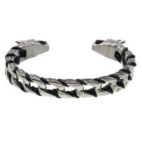 Stainless steel bangle - Fierce dragons