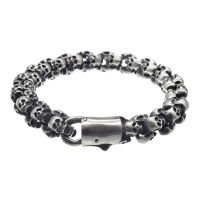 Stainless steel bracelet - skull cascade