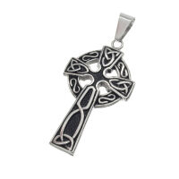 Stainless steel pendant - Celtic cross with Celtic knot