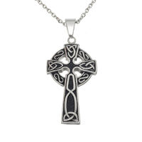 Stainless steel pendant - Celtic cross with Celtic knot