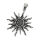 Stainless Steel Pendant – Radiant Sun with Black Decorative Stones