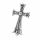 Stainless Steel Pendant - Lily Cross - Steel - 38 mm