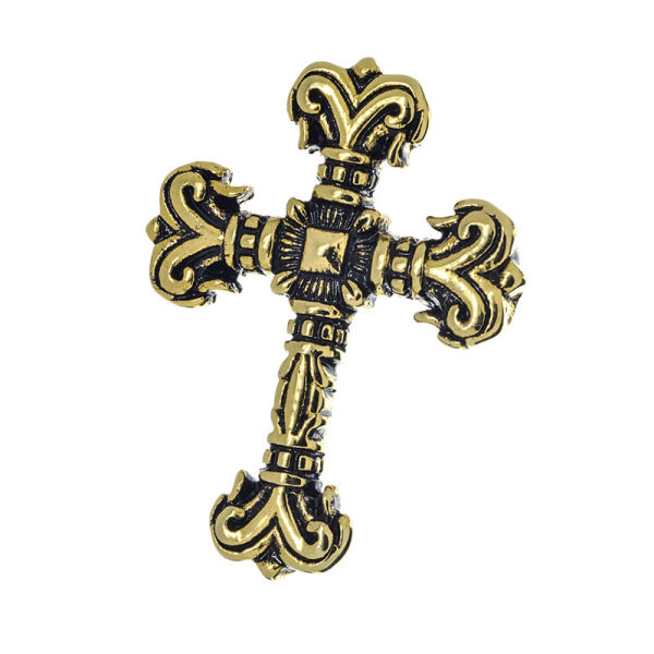 Edelstahlanhänger - Kreuz Lilie "Nimir" Gold