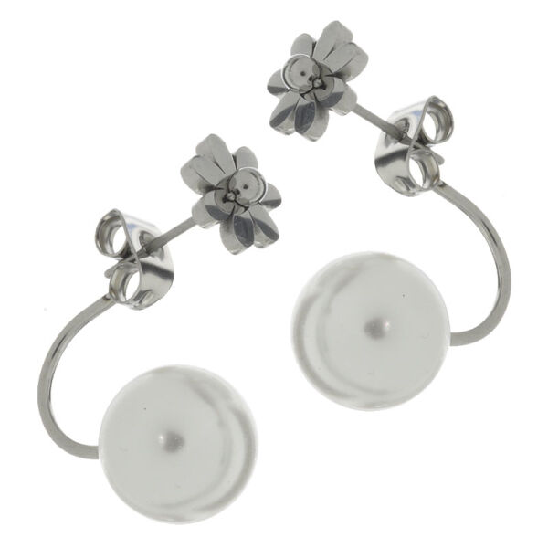 Edelstahlohrring mit Perle "Blume"