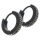Stainless steel folding hoop earring - black PVD