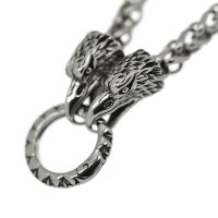 Stainless steel chain - lilies clipring raven heads