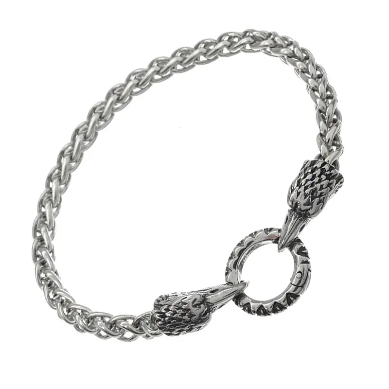 Stainless Steel Bracelet with Lienen Clip Ring...