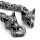 Stainless steel bracelet with lilies clipring "wolf heads" 20 cm