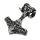 Stainless Steel Pendant – Thor’s Hammer with Ram Skull and Spiral Ornaments