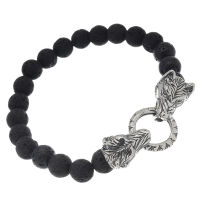 Kugellarmband mit Lilienrring "Wolfsköpfe"