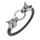 Kunstlederarmband mit Clipring "Wolfsköpfe"
