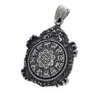 Stainless steel pendant - Chinese horoscope with rotating...