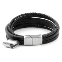 Echt Leder Armband - geflochtene Multi Bänder und Edelstahl Verschluss