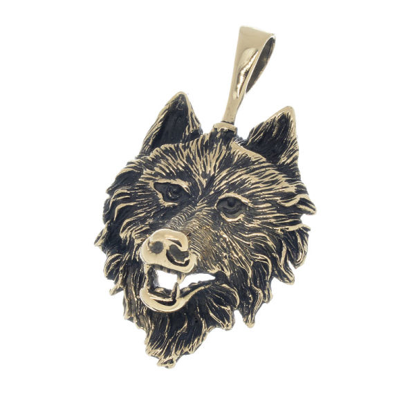 Bronzeanhänger - Wolfskopf "Nero"