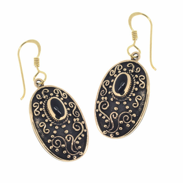 Ohrhänger - mit Onyx aus Bronze