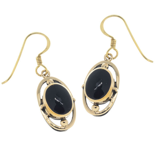 Ohrhänger mit Onyx aus Bronze