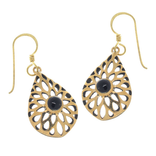 Ohrhänger mit Onyx aus Bronze