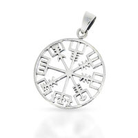 Vegvisir-Anhänger mit offenem Kreisrahmen aus 925er...