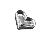 925 Silber Herz mit Bohrung 12 x 10 x 5 mm