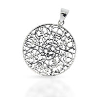 Silver pendant - helmet of awe with rune circle