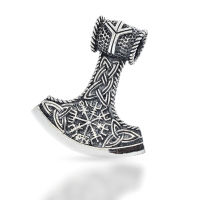 925 Sterling Silver Pendant - Thors Hammer Valknut...