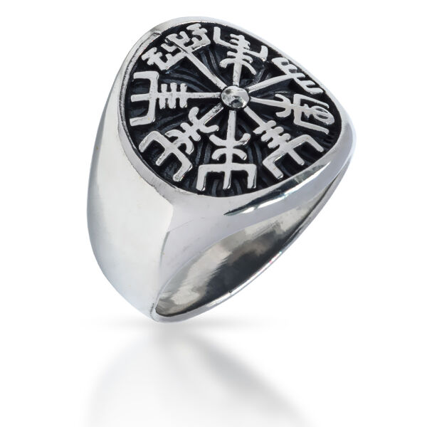 925 Sterling Silver Ring - Signet Ring/Vegvisir