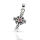 925 Sterling Silberanhänger - Keltenkreuz mit rotem Stein