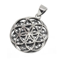 Flower of Life Pendant “Flora” with Depth Effect in 925 Sterling Silver
