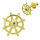 Silver Stud Earring - Gold-Plated Steering Wheel