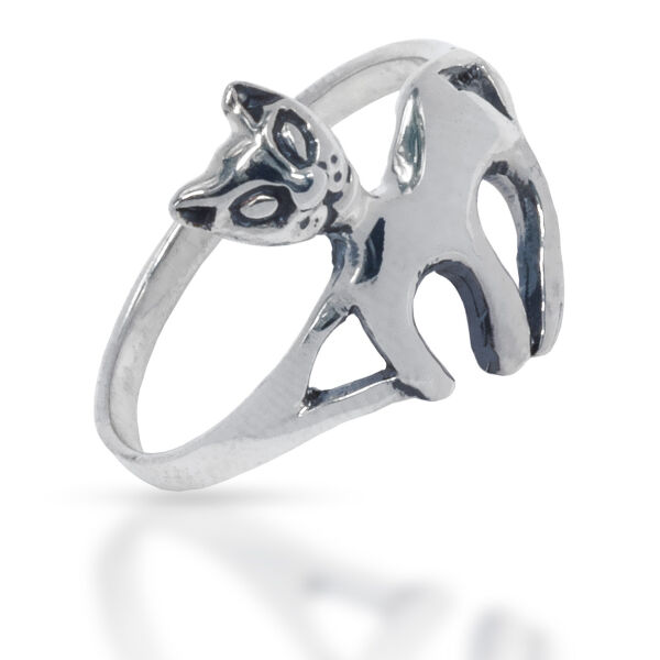 925 Sterling Silberring - Katze 51 (16,2 Ø) 5,7 US