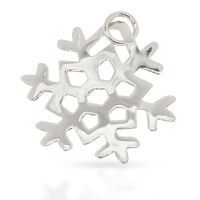 925 Sterling Silver Pendant – Large Snowflake with...