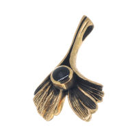 Bronzeanhänger - Blatt mit Stein Onyx