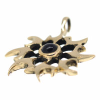 Bronze pendant "Sun with Onyx"
