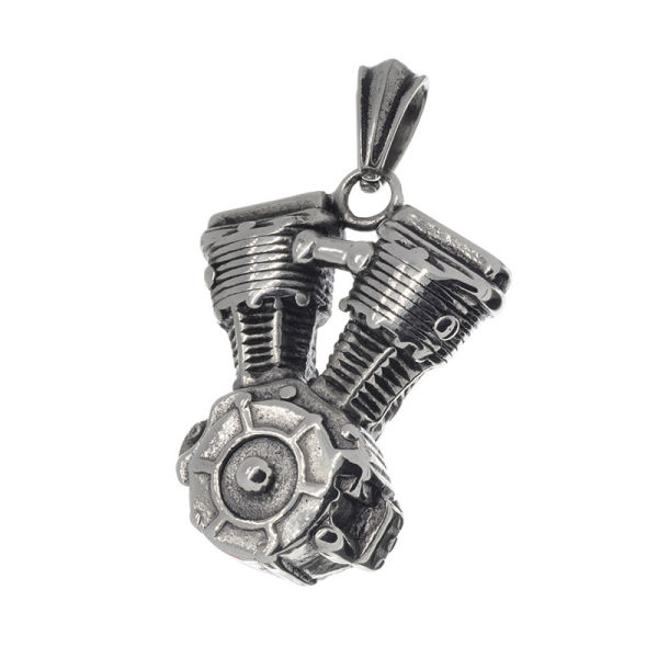 Edelstahlanhänger - Motorrad Motorblock 44mm