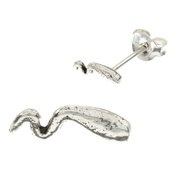 Silver Stud Earrings - Snake