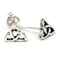 925 Sterling Silver Stud Earrings - Celtic Triskele...