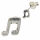 Silver Stud Earring - Musical Note