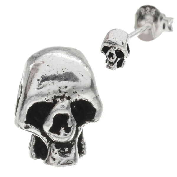 Silberohrstecker - Totenkopf