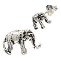 Silver Stud Earrings - Elephant
